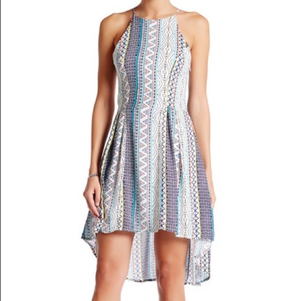 Romeo + Juliet Couture Colorful Print Hi-Ali Dress